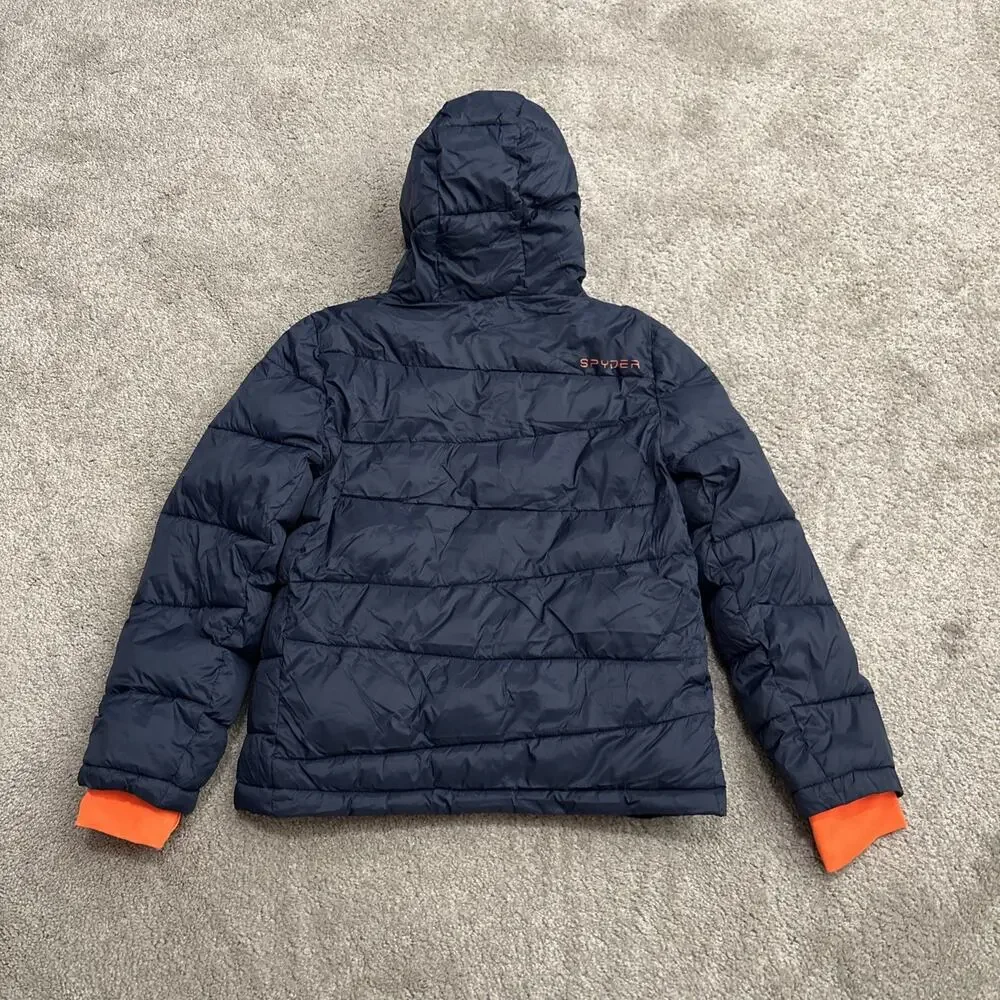 Spyder Blue Insulated Hooded Puffer Jacket Coat Youth M (10/12)